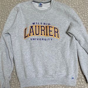 Wilfrid Laurier University Heather Grey Crewneck Sweatshirt